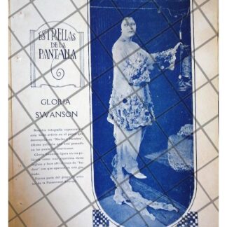 AFICHE ANTIGUO LA ACTRIZ GLORIA SWANSON 1920 CINE MUDO
