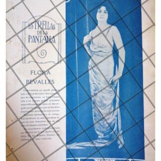 AFICHE ANTIGUO LA ACTRIZ FLORE REVALLES 1920 CINE MUDO