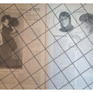 AFICHE ANTIGUO ENTREVISTA A THEDA BARA 1920 CINE MUDO