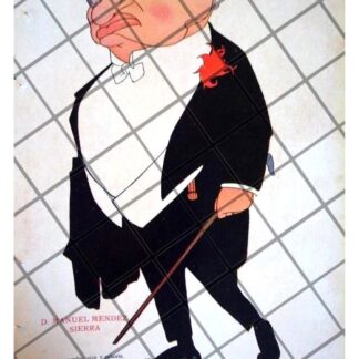 CARICATURA ANTIGUA MANUEL MENDEZ SIERRA 1920 POR CABRAL
