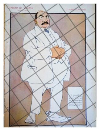 CARICATURA ANTIGUA. PEDRO LAGUNA 1920 POR: GARCIA CABRAL