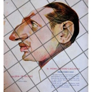 CARICATURA ANTIGUA PEDRO ERASMO CALLORDA 1920 CABRAL