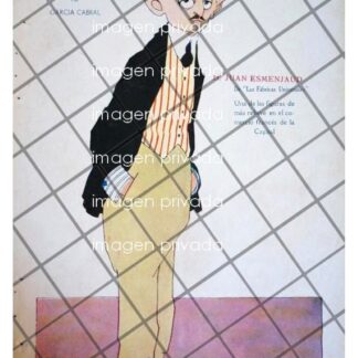 CARICATURA ANTIGUA JUAN ESMENJAUD 1920 GARCIA CABRAL