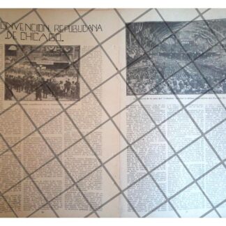 AFICHE ANTIGUO CONVENCION REPUBLICANA EN CHICAGO 1920