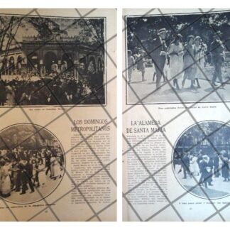 AFICHE ANTIGUO ALAMEDA SANTA MARIA Y KIOSKO MORISCO 1920