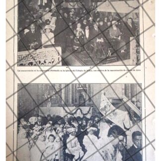 AFICHE ANTIGUO. MISA EN COLEGIO LAS VIZCAINAS 1920