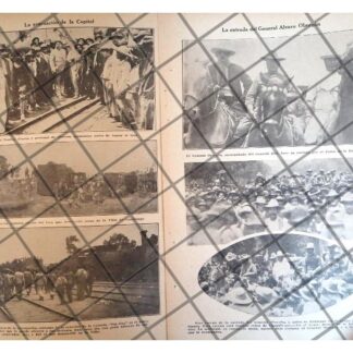 AFICHE RETRO ENTRA ALVARO OBREGON. EVACUAN LA CAPITAL 1920