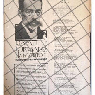 AFICHE ANTIGUO. MUERE RAFAEL OBLIGADO 1920
