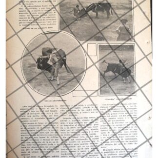 AFICHE RETRO JUAN SILVETI Y CORCITO . CORRIDA DE TOROS 1920