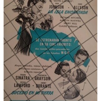 MINI AFICHE RETRO PELICULA. LA ISLA ENCANTADA 1947