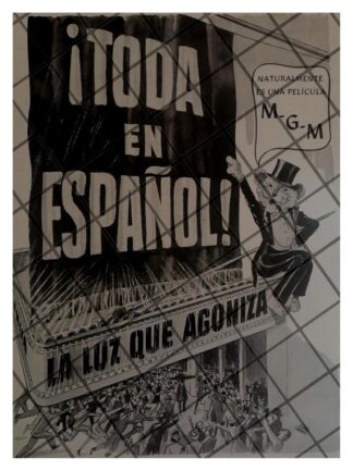 CARTEL ANTIGUO PELICULA. LA LUZ QUE AGONIZA 1945