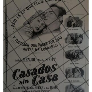 CARTEL ANTIGUO PELICULA. CASADOS SIN CASA 1944