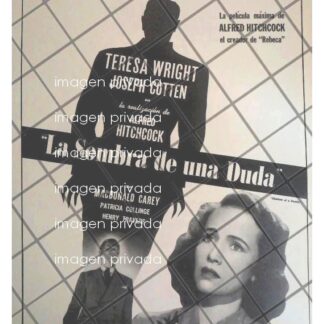CARTEL ANTIGUO PELICULA. LA SOMBRA DE UNA DUDA. 1943