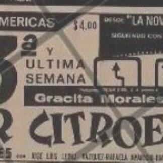 AFICHE DE CINE RETRO PELICULA. SOR CITROEN 1969 GRACITA MORALES