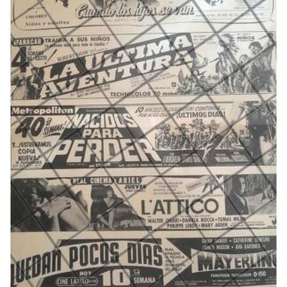 CARTELERA DE CINE RETRO 20 ABRIL 1969