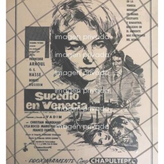 AFICHE RETRO PELICULA. SUCEDIO EN VENECIA 1958