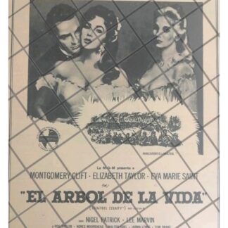 CARTEL RETRO PELICULA. EL ARBOL DE LA VIDA 1958
