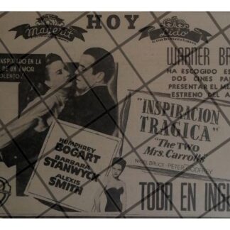 CARTEL RETRO PELICULA. INSPIRACION TRAGICA 1947
