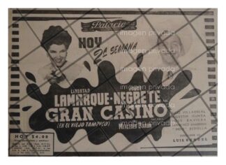 CARTEL RETRO PELICULA. GRAN CASINO. JORGE NEGRETE 1947