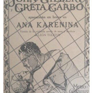 AFICHE RETRO ANUNCIAN PELICULA. ANNA KARENINA. 1926