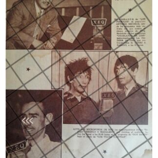 AFICHE RETRO MAGO SEPTIEN Y PALILLO EN XEQ RADIO. 1951