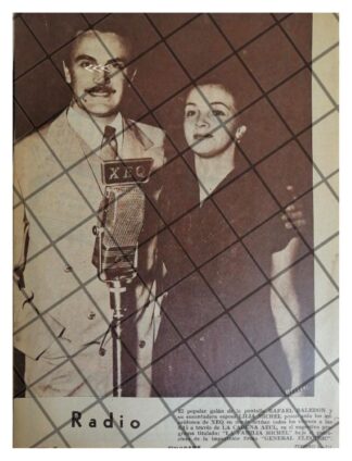 AFICHE RETRO RAFAEL VALEDON. XEQ RADIO. LA CADENA AZUL