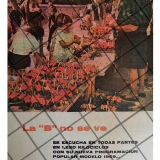 AFICHE RETRO RADIO DIFUSORA XEDF. RADIO ORO 1969
