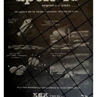 AFICHE RETRO RADIO DIFUSORA XEX RADIO Y LA MISION APOLO X