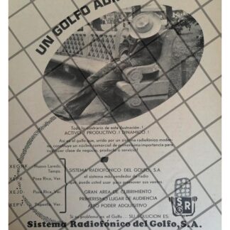 AFICHE RETRO SISTEMA RADIOFONICO DEL GOLFO 1960s