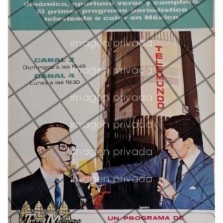 AFICHE RETRO TELEVISA PROGRAMA TELEMUNDO ZABLUDOVSKI 69