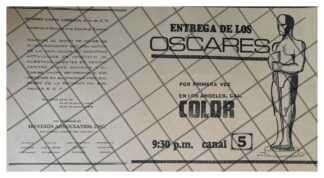 AFICHE RETRO TELEVISA. PREMIOS OSCAR 1969 CANAL 2
