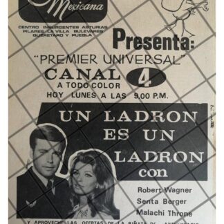 PUBLICIDAD RETRO PELICULA. UN LADRON ES UN LADRON 1969