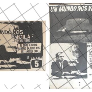 2 AFICHES RETRO TELEVISA PEDRO FERRIZ OTRO MUNDO NOS VIGILA