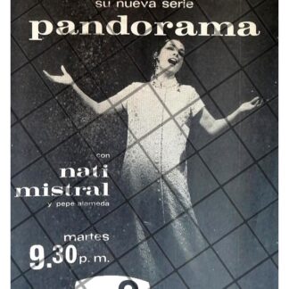 AFICHE RETRO TELEVISA PROGRAMA PANDORAMA. NATI MISTRAL 69 G