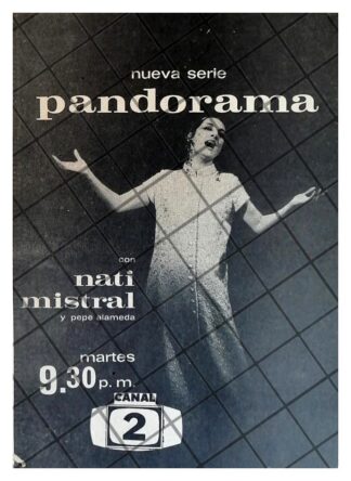 AFICHE RETRO TELEVISA PROGRAMA PANDORAMA NATI MISTRAL CH.