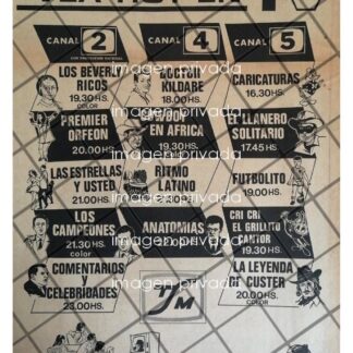 AFICHE RETRO TELESISTEMA MEXICANO. PROGRAMAS 1969