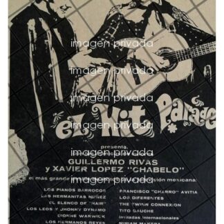 AFICHE RETRO TELEVISA PROGRAMA EL HIT PARADE. CHABELO 1969