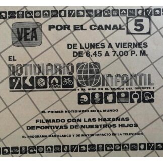 PUBLICIDAD RETRO TELEVISA CANAL 5 NOTI DIARIO INFANTIL 69