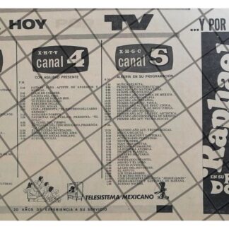 PUBLICIDAD RETRO TELESISTEMA MEXICANO 1969 MENU 8