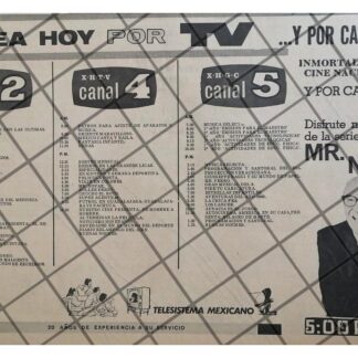 PUBLICIDAD RETRO TELESISTEMA MEXICANO 1969 MENU 7