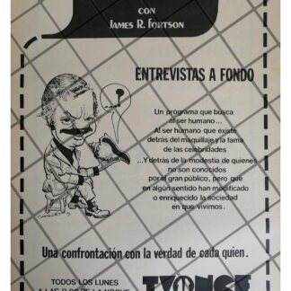 PUBLICIDAD RETRO TELEVISORA TV ONCE. JAMES R. FORTSON 1979