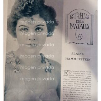 GRABADO ANTIGUO ACTRIZ. Elaine Hammerstein 1920 CINE MUDO