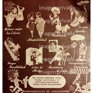 RARO AFICHE RETRO CAMPAÑA PRO CONSUMO DE ALGODON 1954