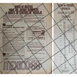 CARTEL DE PUBLICIDAD RETRO JUEGOS OLIMPICOS 1968