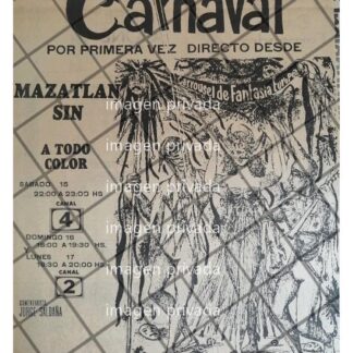 AFICHE RETRO DEL CARNAVAL DE MAZATLAN 1965 TELEVISA