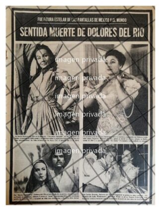 AFICHE ANTIGUO. MUERE DOLORES DEL RIO 1983