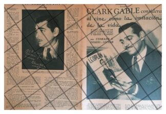 AFICHE ANTIGUO. ENTREVISTA AL ACTOR CLARK GABLE 1934