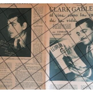 AFICHE ANTIGUO. ENTREVISTA AL ACTOR CLARK GABLE 1934