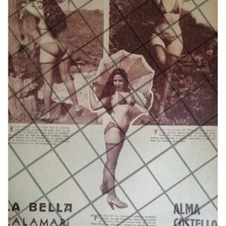 AFICHE ANTIGUO LA VEDETTE ALMA COSTELLO EN MEXICO 1953