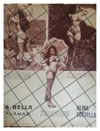 AFICHE ANTIGUO LA VEDETTE ALMA COSTELLO EN MEXICO 1953